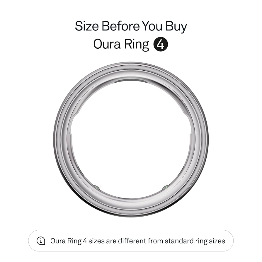 Oura Ring 4 - Silver - Size 8 - Smart Ring - Size First with